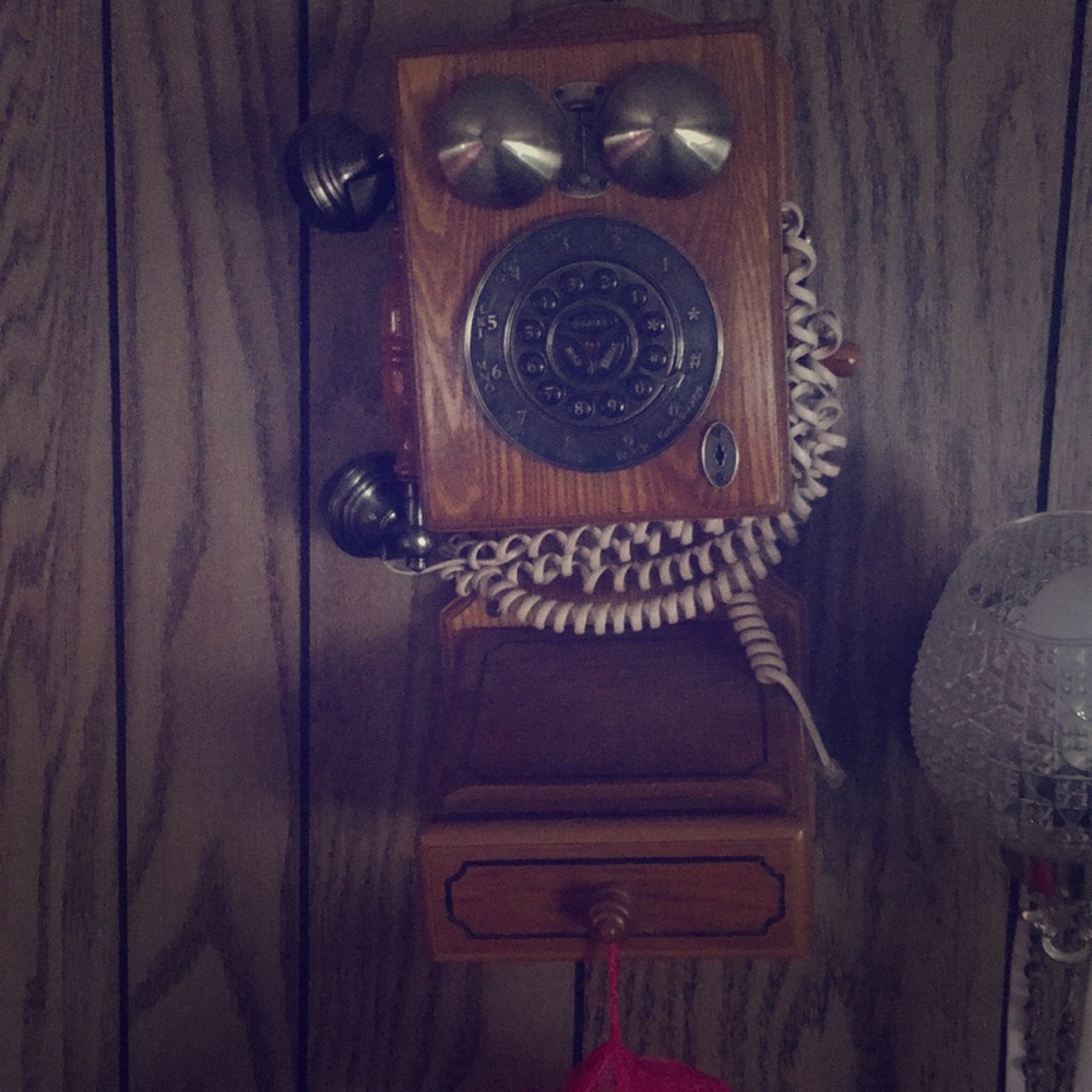 Antique wooden phone